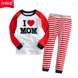 Clothing Sets IYEAL Baby I Love Mom Dad Pajamas Soft Cotton Boys Sleepwear Suit Tops Pants 2pcs Children Nightpwear Home