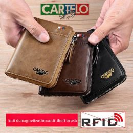 Wallets CARTELO Men's Burglar Wallet Multifunctional Wallet Zipper Card Bag