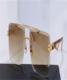 Top man fashion design sunglasses THE ARTIST I exquisite square cut lens K gold frame highend generous style outdoor uv400 protec6661033