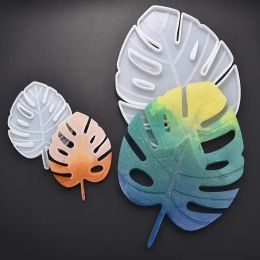 Ceramics Tropical Leaves Coaster Resin Moulds , Palm Leaves Silicone Mould for Faux Agate Slices Cups Mats Coasters Decoration