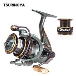 TSURINOYA 2 Spool Spinning Fishing Reel 1000 2000 3000 185G 6KG Max Carbon Drag Carp Saltwater Bass Pike Wheel 240408