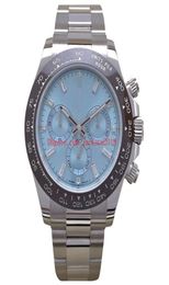 Original Box Luxury Watches Ice Blue Dial 40mm 116506 Silver Stainless Steel Bracelet Diamond Mechanical Automatic Fashion Men033844623