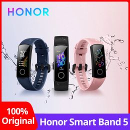 Wristbands Honor Band 5 Bracelet Smart Band Heart Rate Blood Oxygen Monitor 50AM Waterproof Sport Band Wristband 0.97 inch AMOLED Screen