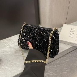 contrast Colour glitter banquet clutch bags dazzling party envelope bags fashion chain evening bags