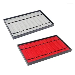 Watch Boxes 10 Slots/Grids Display Tray Jewelry Showing Shelf Pu Flicking Wrists Holder Box Necklace Bracelet Organizer