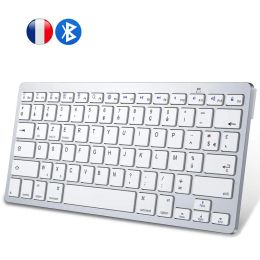 Keyboards French AZERTY Layout Bluetooth Keyboard Light Portable Slim Wireless Keyboard clavier for iPad iOS Android Windows Smart TV