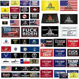Banner Flags Custom Made Trump Flag For 2024 President Election Designs Direct Factory 3X5 Ft 90X150 Cm Save America Again U.S. Ensign Otihn