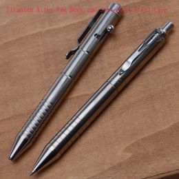 Pens Handmade Gun Bolt Gel Pen TC4 Titanium Alloy Signature Pen with Clip Polishing Process Tactical Pen Self Defence EDC Outdoor