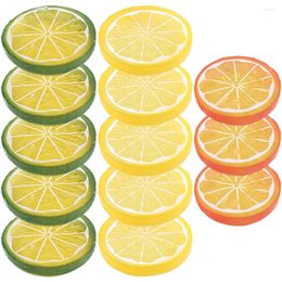 Party Decoration 13 Pcs Lemons Imitation Slice Kitchen Pretend Decorations Fake Slices Blocks Limes