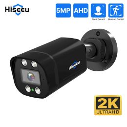 Lens Hiseeu 5MP AHD Bullet CCTV Camera Outoor Street Security Waterproof Face Detect H.265 1080P Video CCTV Surveilance Cameras XMeye