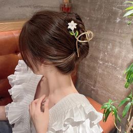 Hair Clips 1pcs Women Elegant Flowers Hollow Geometric Metal Claw Vintage Headband Hairpin Fashion Accessories