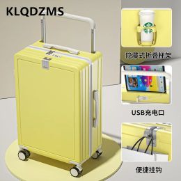 Luggage KLQDZMS 20"22"24"26 Inch Travel Suitcase PC Men's Largecapacity Trolley Case Women's Multifunctional Boarding Box Cabin Luggage