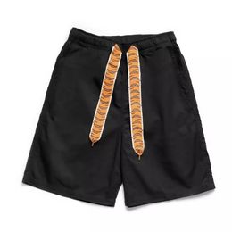 2024 KAPITAL Tiger Pattern Ribbon Pure Cotton Breathable Mens and Womens Loose Casual Shorts DK993 240417