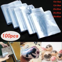 Bags 100 Pcs Transparent Pvc Heat Shrinkable Film Bag Sealing Film Dustproof AntiOxidation Hot Shrink Film Home Storage Bag