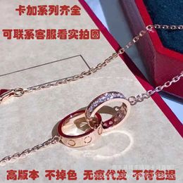 High Quality Luxury Necklace Meilong 1-on-1 Card Family Double Ring Full Sky Star Round Cake amulet