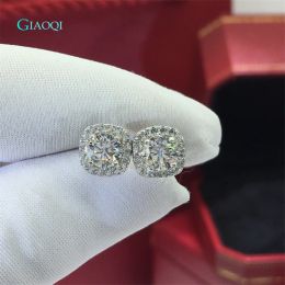 Earrings GIAOQI Trendy 925 Silver 0.5 Carat Diamond Tester Past D Colour Excellence Moissanite Cushion Stud Earrings Birthday Anniversary