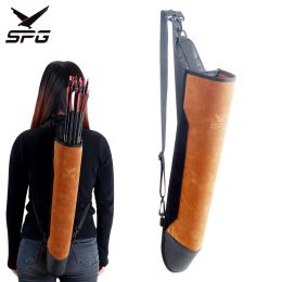 Packs Arrow Bag Archery Quiver High Quality Traditional Outdoor Hunting Recurve Compound Bow and Arrow Frosted Leather Accessories