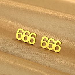 Stud Earrings Todorova Lucky Angel Number For Women Men Stainless Steel 666 Birthday Christmas Gift