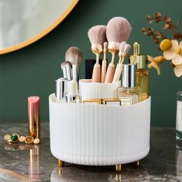 Organisation Office Rotating Pen Holder Large Capacity Desktop Stationery Storage Box Desk Makeup Brush Holder Light Luxury Style