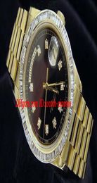 Top Quality Luxury Watches Wristwatch 18k Yellow Gold Watch Black Diamond Bezel 18038 Watch 36mm Automatic Mens Men039s Watch W2265023