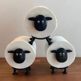 Towels Cartoon Sheep Ornaments Roll Paper Holder Paper Towel Holder Kitchen Bathroom Home Decoration Tissue Paper Roll Storage Rack