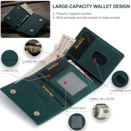 Wallets Large Capacity PU Leather Magnetic Wallet for Men Women Thin Credit Bank ID Card Holder Note Compartment Slim Short Purses