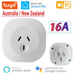 Plugs Wifi Smart Plug 16a Australia New Zealand Plug Power Socket Outlet Tuya App for Alexa Google Home Voice Control Power Timing