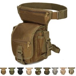 Packs Nylon Tactical Gear Thigh Drop Leg Bag Men Outdoor Hunting Molle Bag Multipurpose Utility Bag for Hiking Camping