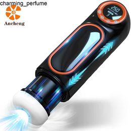 New Fully Automatic Male Masturbator with LED Display Vibrator Sucking Telescopic Masturbation Cup Sex Toys for Men Masturbating