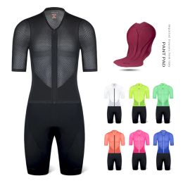 Sets KIAE Triathlon Short Sleeve Cycling Jersey Set Men Skinsuit Maillot Ropa Ciclismo Bicycle Clothing Bike Shirts Jumpsuit 7 Colours