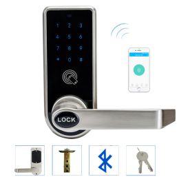 Control Bluetooth Smart Electronic Door Lock APP Control Code 2 Mechanical Keys Touch Screen Keypad Digital Password Lock lk818BSAP