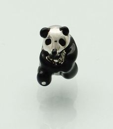 Personalized jewelry black cute panda animal European bead metal charm ladies bracelet with big hole Chamilia Compatible7591828