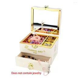 Decorative Figurines Rotating Jewelry Storage Music Box Gifts Plastic Home Decoration Retro Kids Toy Wedding Ornaments Crafts Ballerina