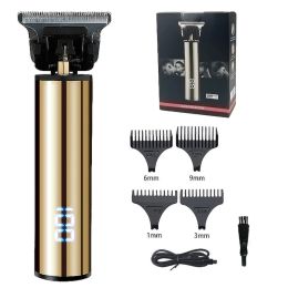 Clippers WAIKIL Mini T9 Trimmer Men Straight Tube Silver Metal Simple USB Cordless Hair Clipper NEW 2023 Electric Hair Cutting Machine