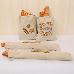 Bags Linen Bread Bag Reusable Cotton Drawstring Storage Bag Loaf Homemade Bread Eco Friendly Keeping For I1b2