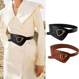 Waist Chain Belts New Temperament Womens Waist Cover Black PU Wide Belt Womens Versatile Decorative Coat Texture Fashionable Accessories Y240422