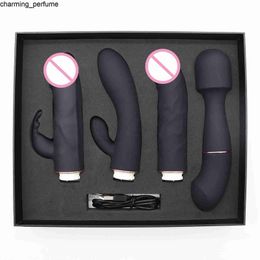 Sexy Toys 4 Vibrating Interchangeable G Spot Clitoris Silicone Wireless Dildo Sexy Toys Wand Massage For Woman Vagina Vibrator