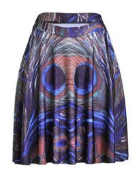 3D Peacock Feather Women Sexy Pleated Skirts Tennis Bowling Bust Shorts Skirts Slim Female Fitness Sport Apparel A Style6533596