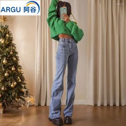 Women's Jeans Women Y2K Retro Five Pointed Star Straight European And American Style Design Slim Fit Leg Length All Match Pants