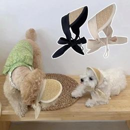 Dog Apparel Pet Hat Small Dogs Teddy Bear Sunscreen Sun Pastoral Style Decoration Po Costume For Cats Birthday