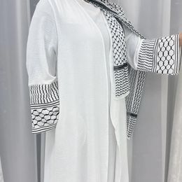 Ethnic Clothing Ramadan Muslim Modest Cardigan For Women Eid Arab Dubai Abaya Dress Middle East Embroidery Coat Islam Turkey Long Sleeve