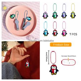 Novelty Items Cartoon Penguin Series Keychain Key Ring Ball Bead Keychains Fashion Keyrings Charms Car For Women Girls Bag Drop Deliv Otrpo