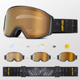 Eyewear Kapvoe Photochromic UV400 Protection Ski Goggles Sports Mask for Men Women Winter AntiFog Snowboarding Goggle Skiing Glasses