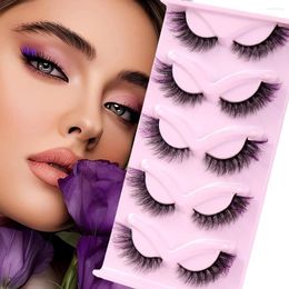 False Eyelashes 3D High Imitation Eye Tail Colour Fur 5 Pairs Of Daily Makeup Stage