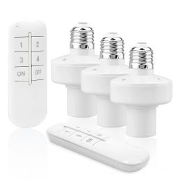 Plugs Wireless Remote Control Smart Switch E27 Lamp Holder 20m Range 220v House Multi Light Switch E27 Bulb Base Light Socket Switch