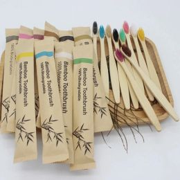 Heads No Logo 100Pcs Bamboo Toothbrushes Eco Friendly Resuable Toothbrush Adult Wooden Soft Tooth Brush