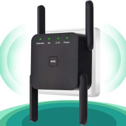 Routers 1200Mbps 5G Wifi Repeater Extender AC1200 Wi Fi Amplifier Repeater Router's Booster Dual Band 2.4G 5G WiFi Signal Extendor