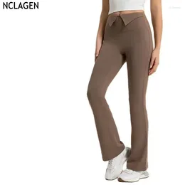 Active Pants NCLAGEN Autumn Winter Yoga Flared Women Outwear Sports Tights Micro Gym Trousers Workout Breathable Leggings High Waist