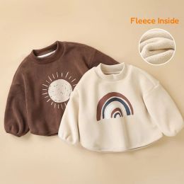 T-shirts Baby Winter Sweatshirts Korean Kids Outfits Boys Girls Warm Bottoming Shirts Toddler Long Sleeve Tops Clothes 06Y