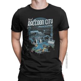 Hemden Besuchen Sie Waccoon City Männer T -Shirt Vintage Tees Klassische Kurzarm Crew Nacken T -Shirts 100% Baumwolldrucktippen